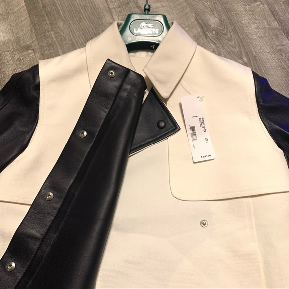 NWT! Rare LaCoste Structured Silk & Leather Jacket - Picture 3 of 10